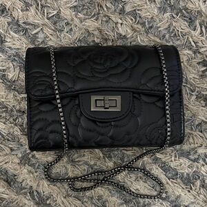 Elegant Black Quilted Mini Shoulder Bag 8x5x3